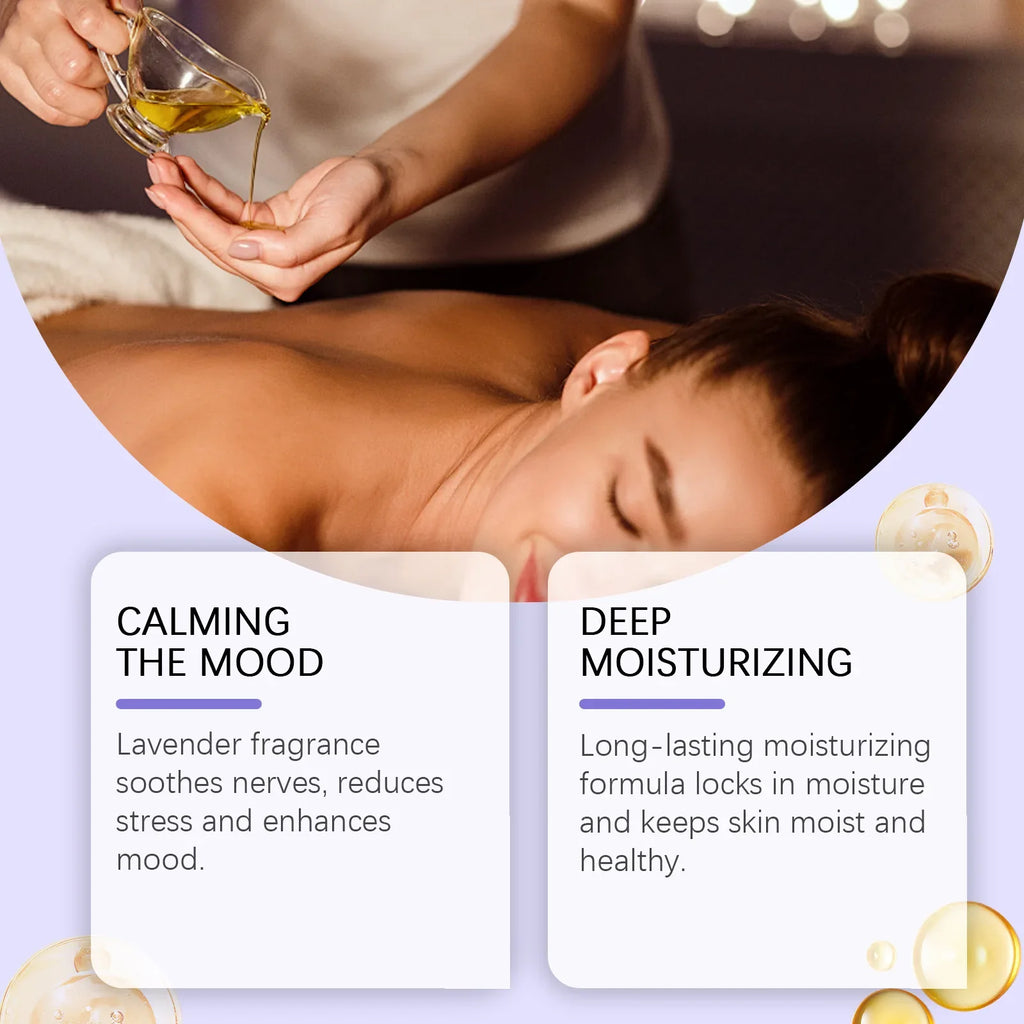Lavender Relaxing Massage Oil Moisturizing Body Skin Smoothing Soft Stress Relief Muscle Sore Help Sleep Gua Sha Fragrance Oil