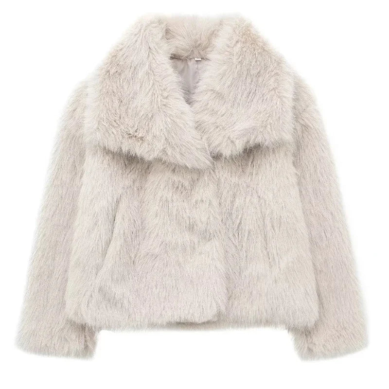 MUJER Faux Fur Hairy Coat Woman Warm Winter Fluffy Coat Women New Plush Jackets for Women Outerwears Luxury Women's Teddy Coats
