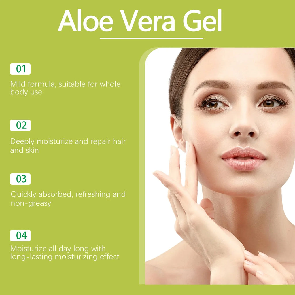 Aloe Vera Gel Nourish Moisturize Smooth Soften Soothe Face Prevent Acne Pimple Redness Cracked Rough Moisturizing Aloe Vera Gel