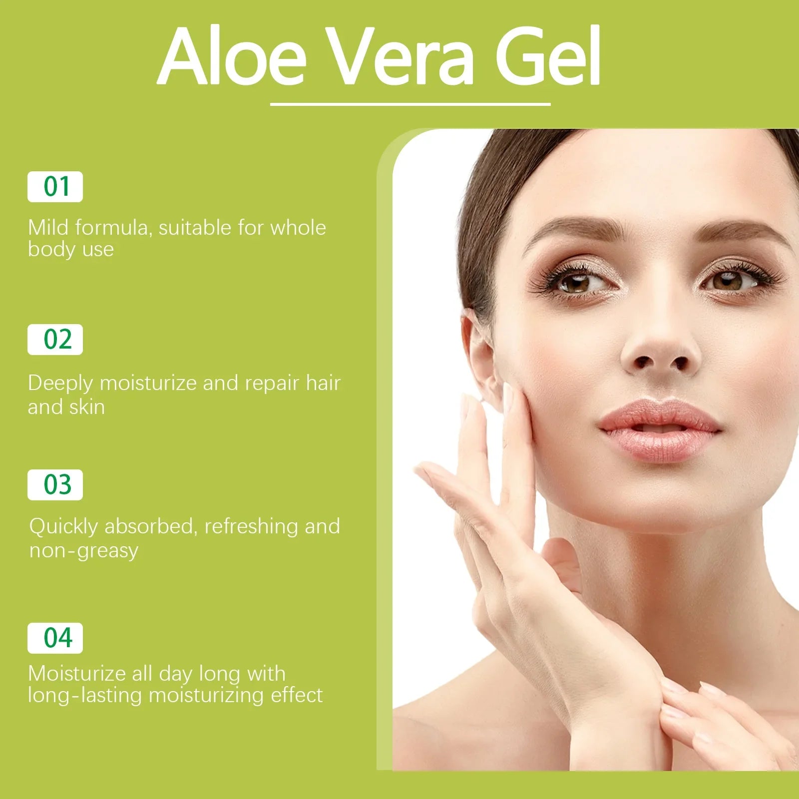 Aloe Vera Gel Nourish Moisturize Smooth Soften Soothe Face Prevent Acne Pimple Redness Cracked Rough Moisturizing Aloe Vera Gel