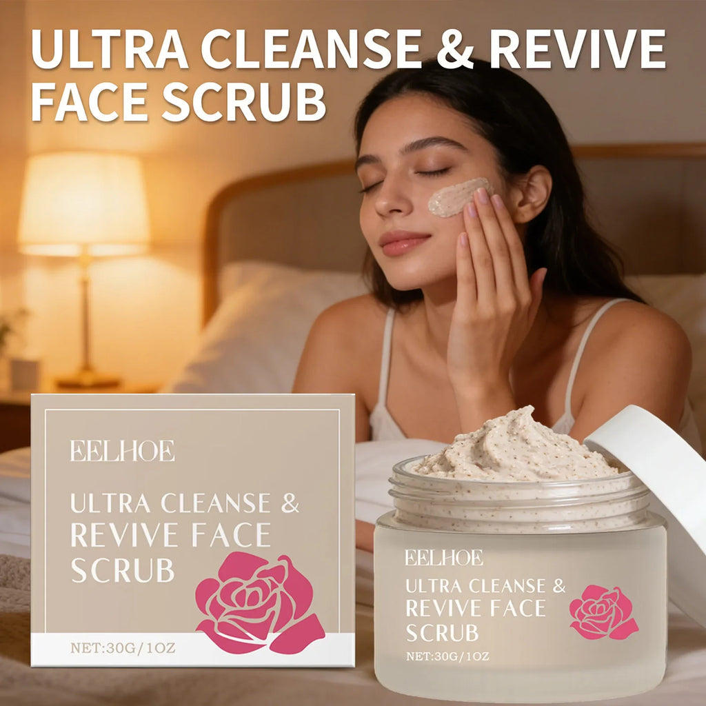 Cleanse & Revive Face Scrub Moisturizing Deep Clean Pore Exfoliating Soothing Softening Skin Brightening Rose Facial Scrub Cream