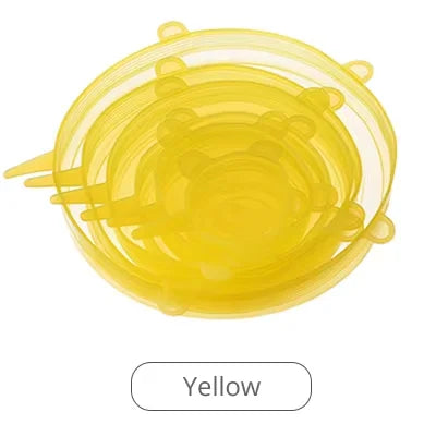 6Pieces Food Grade Silicone Stretch Lids for Food Storage Reusable Microwave Food Covers Bowl Covers For Cup Cans Jars YY121