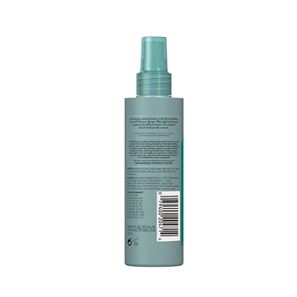 Toni&Guy Hair Styling Spray - Sea Salt Effect, Light Hold, 200ml for Beachy Waves