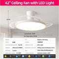 Modern Ceiling Fan Lamps silent invisible 3 folding blades blade LED lights Living room dining room Bedroom study AC95-260V