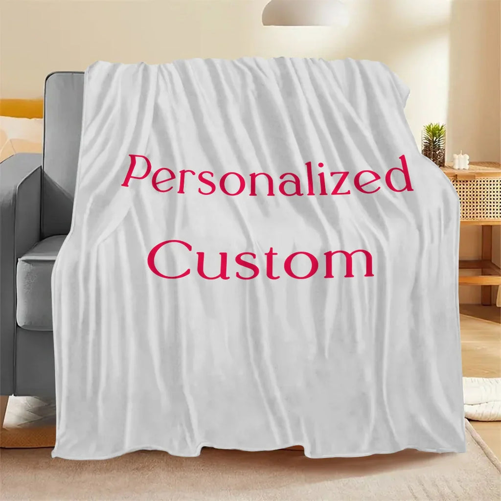 Personalized Custom Blanket with Photo - Unique Gift for Boyfriend Birthday Girls Dogs Guest Celebration Soft Comforter Throw