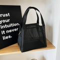 Large Capacity Travel Mesh Bag with Handle Portable Cosmetic Zipper Pouch Makeup Toiletry Beach Bag - New Design