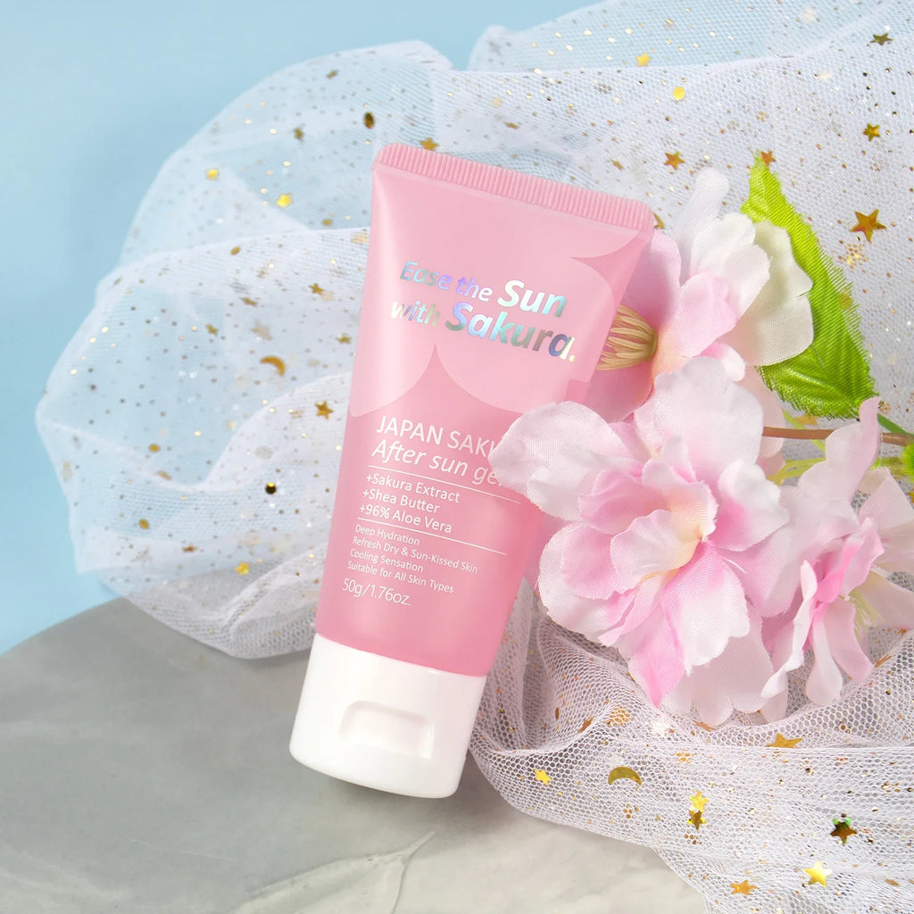 LAIKOU Japan Sakura After Sun Gel 50g 96% Aloe Vera Soothing Sunburn Care Deep Moisturizing