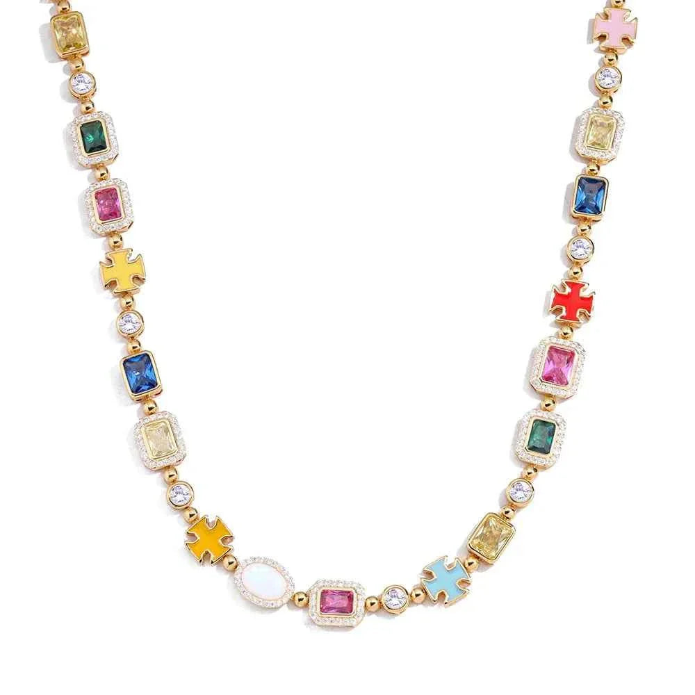 Colorful Gemstone Necklace (Unisex)
