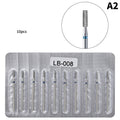 10Pcs Diamond Milling Cutter For Manicure Electric Nail Drill Bits Accessory Pedicure Machine Nail File Gel Remover Tool