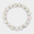 Rhinestone Pave Ball Stretch Bracelet