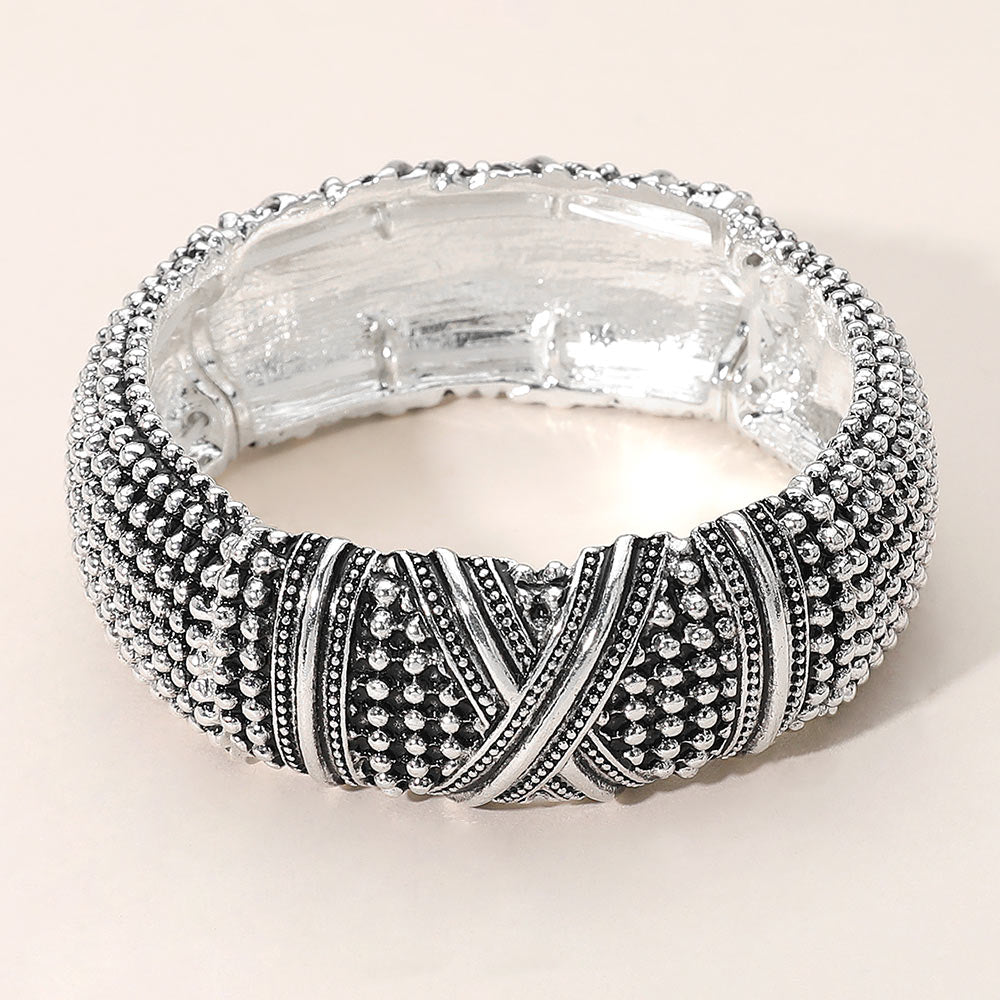 Antique Metal Boho Stretch Bracelet