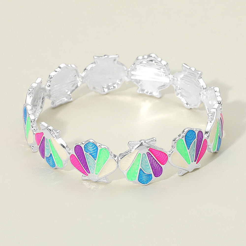 Shell Beaded Stretch Bracelet