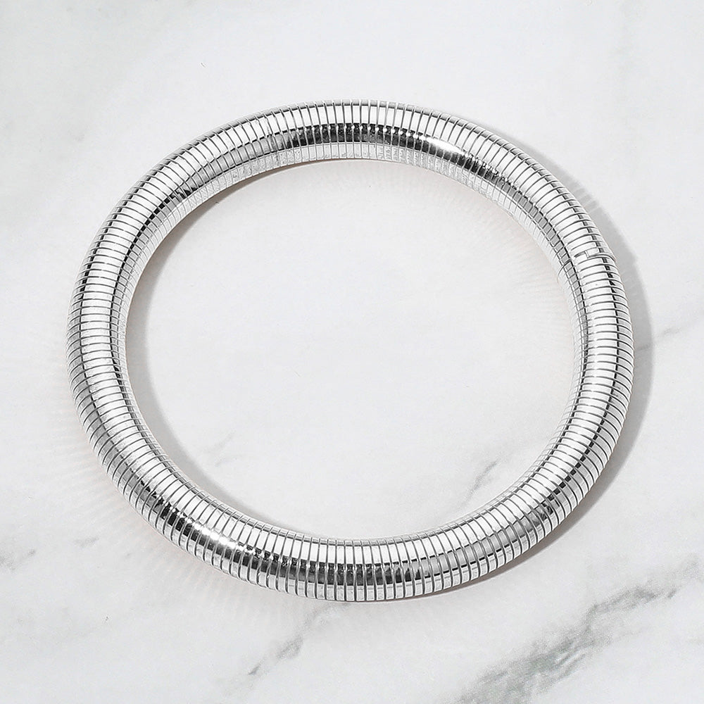 Wide Coil Bangle Bracelet