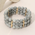 Multi Row Beaded Stretch Bracelet