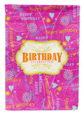 Happy Birthday Pink Garden Flag Mailbox Decorative Yard Banner Outside Patio Artwork for Flower Beds, Garden Size, Multicolor
