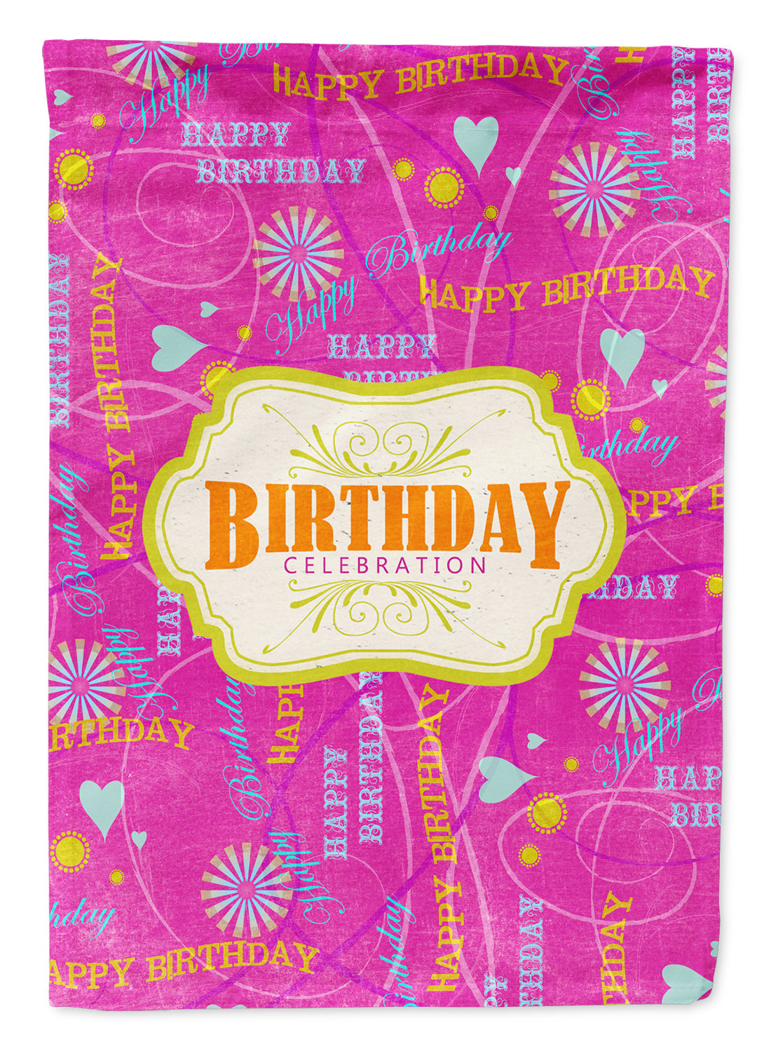 Happy Birthday Pink Garden Flag Mailbox Decorative Yard Banner Outside Patio Artwork for Flower Beds, Garden Size, Multicolor