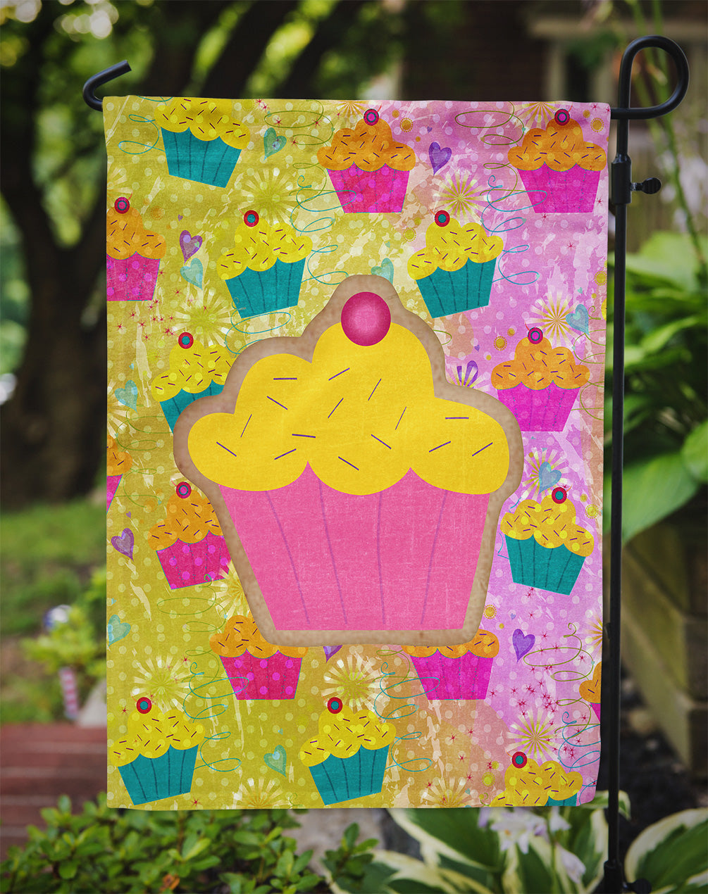 Cupcake Garden Flag Mailbox Decorative Yard Banner Outside Patio Artwork for Flower Beds, Garden Size, Multicolor
