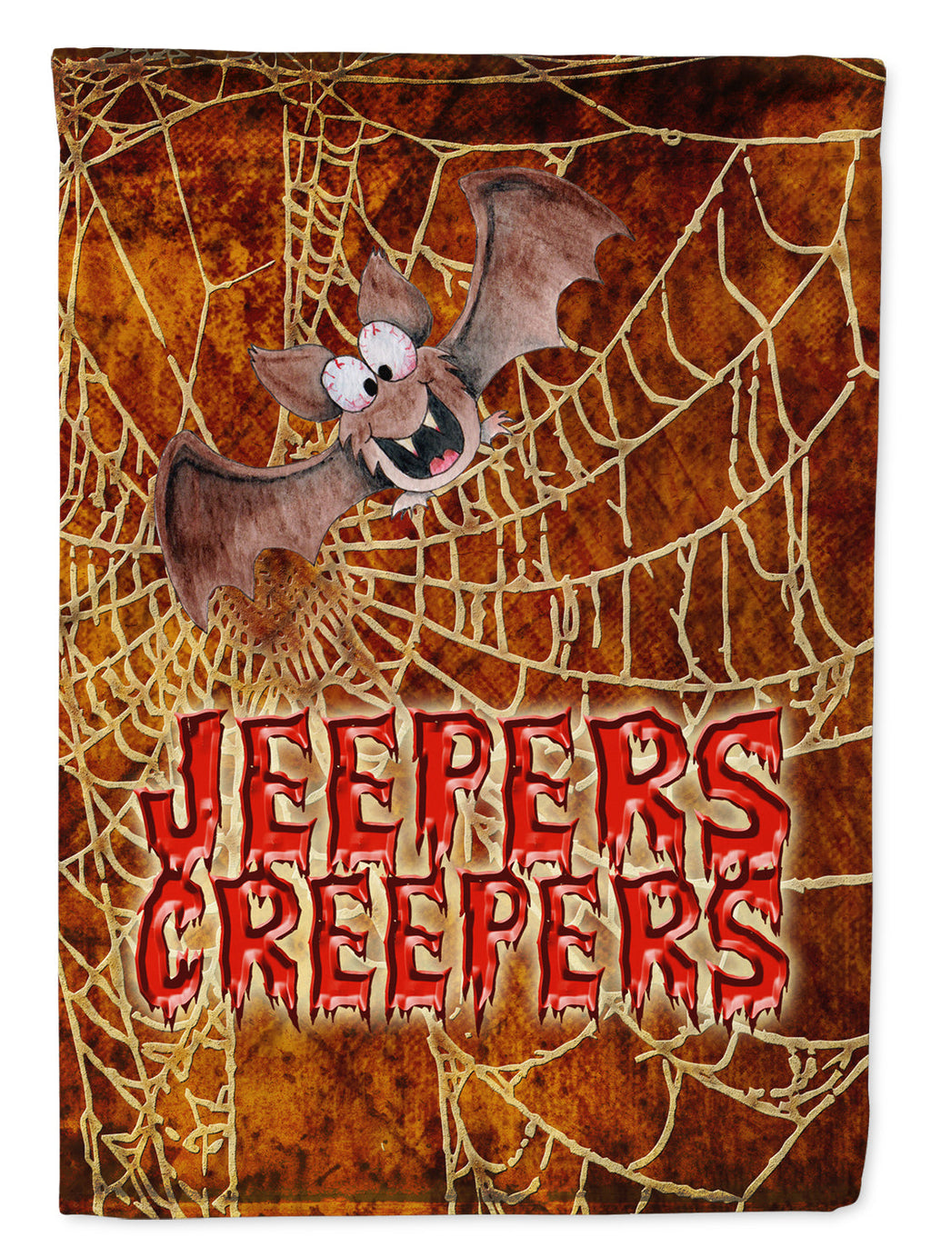 Jeepers Creepers with Bat and Spider web Halloween Garden Flag Mailbox Decorative Yard Banner Outside Patio Artwork for Flower Beds, Garden Size, Multicolor
