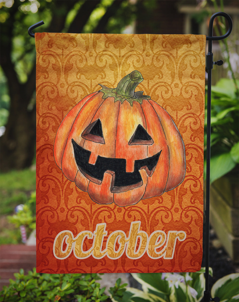 October Pumpkin Halloween Garden Flag Mailbox Decorative Yard Banner Outside Patio Artwork for Flower Beds, Garden Size, Multicolor