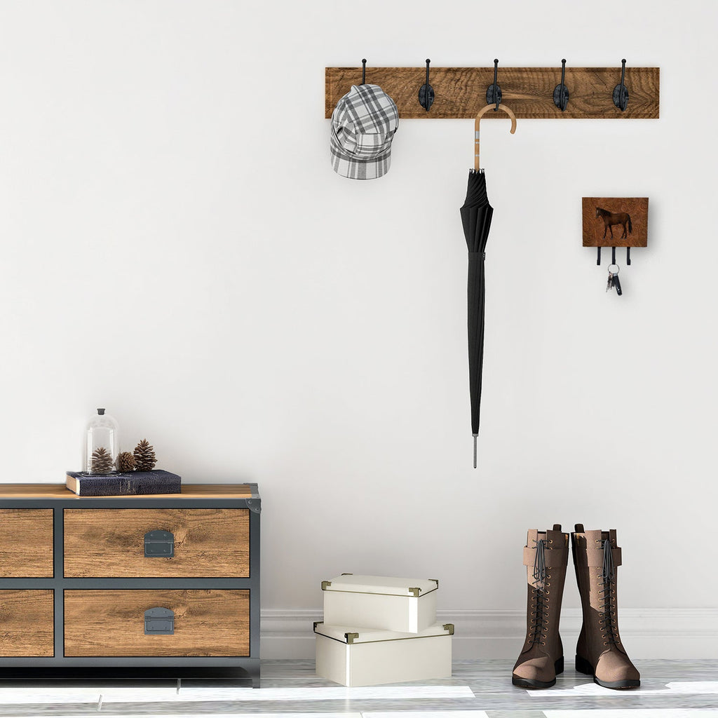 Horse Leash or Key Holder Wall Hooks, Coat Rack Wall Mount, for Hanging Keys, Towels, Aprons, Leashes
