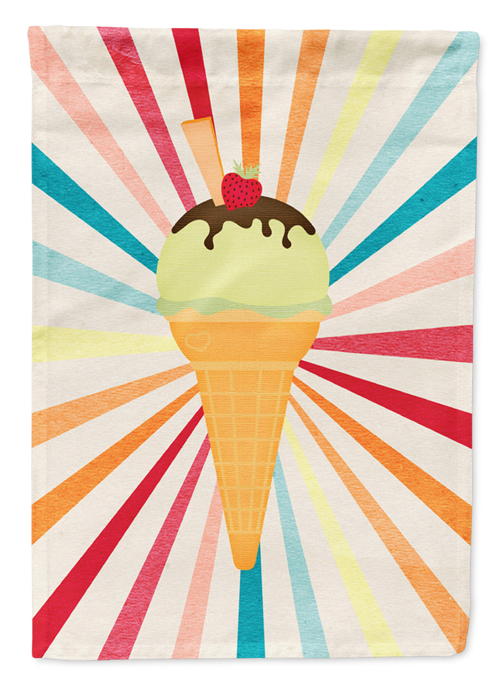 Ice Cream with Strawberry on top Garden Flag Mailbox Decorative Yard Banner Outside Patio Artwork for Flower Beds, Garden Size, Multicolor