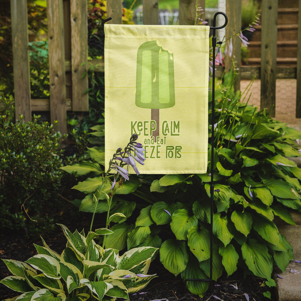 Keep Calm and Eat Freeze Pops Popsicle Garden Flag Mailbox Decorative Yard Banner Outside Patio Artwork for Flower Beds, Garden Size, Multicolor