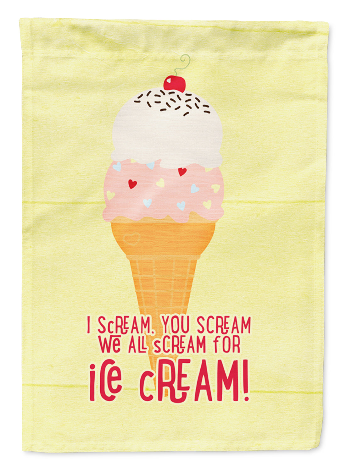 I scream you scream we all scream for ice cream Garden Flag Mailbox Decorative Yard Banner Outside Patio Artwork for Flower Beds, Garden Size, Multicolor