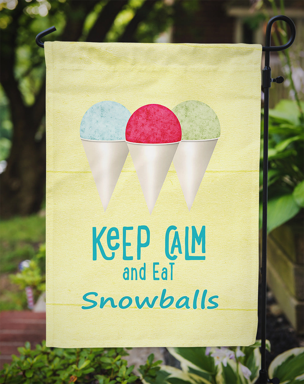 Keep calm and eat snowballs Garden Flag Mailbox Decorative Yard Banner Outside Patio Artwork for Flower Beds, Garden Size, Multicolor