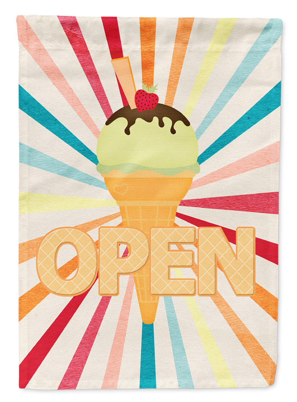 Ice Cream shop or stand Open Garden Flag Mailbox Decorative Yard Banner Outside Patio Artwork for Flower Beds, Garden Size, Multicolor