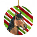 Horse Candy Cane Holiday Christmas Ceramic Ornament Christmas Tree Hanging Decorations for Home Christmas Holiday, Party, Gift, 3 in, Multicolor