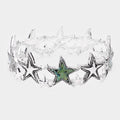 Abalone Metal Starfish Stretch Bracelet