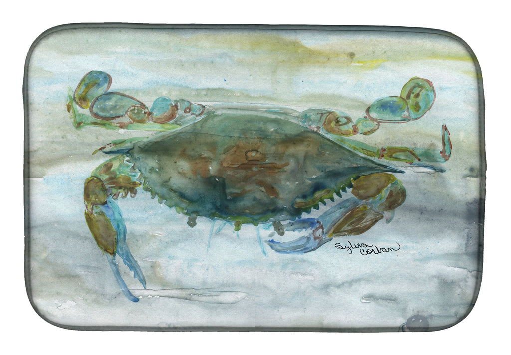 Crab a leg up Watercolor Dish Drying Mat Absorbent Dish Drying Mat Pad for Kitchen Counter Dish Drainer Mat for Countertop, 14 x 21", Multicolor