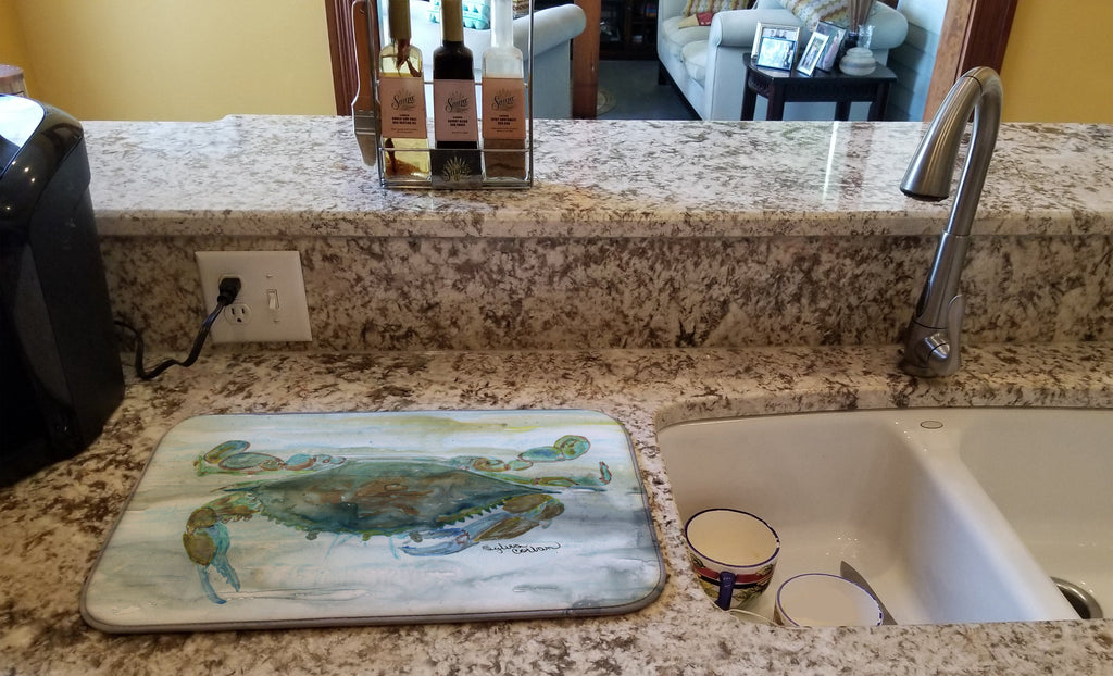 Crab a leg up Watercolor Dish Drying Mat Absorbent Dish Drying Mat Pad for Kitchen Counter Dish Drainer Mat for Countertop, 14 x 21", Multicolor