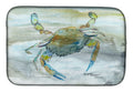 Blue Crab #2 Watercolor Dish Drying Mat Absorbent Dish Drying Mat Pad for Kitchen Counter Dish Drainer Mat for Countertop, 14 x 21", Multicolor