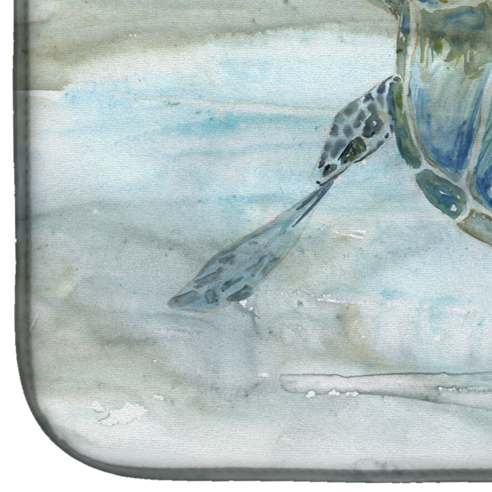 Sea Turtle Watercolor Dish Drying Mat Absorbent Dish Drying Mat Pad for Kitchen Counter Dish Drainer Mat for Countertop, 14 x 21", Multicolor