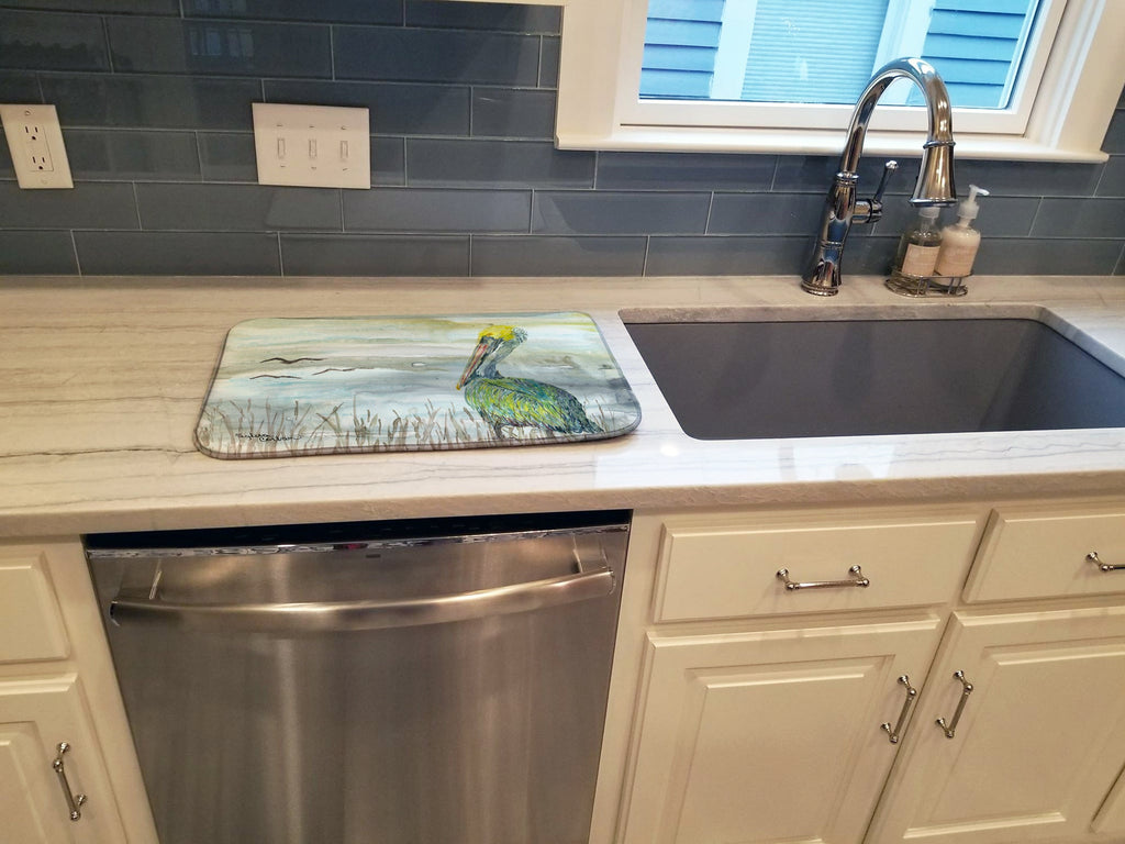 Pelican Watercolor Dish Drying Mat Absorbent Dish Drying Mat Pad for Kitchen Counter Dish Drainer Mat for Countertop, 14 x 21", Multicolor
