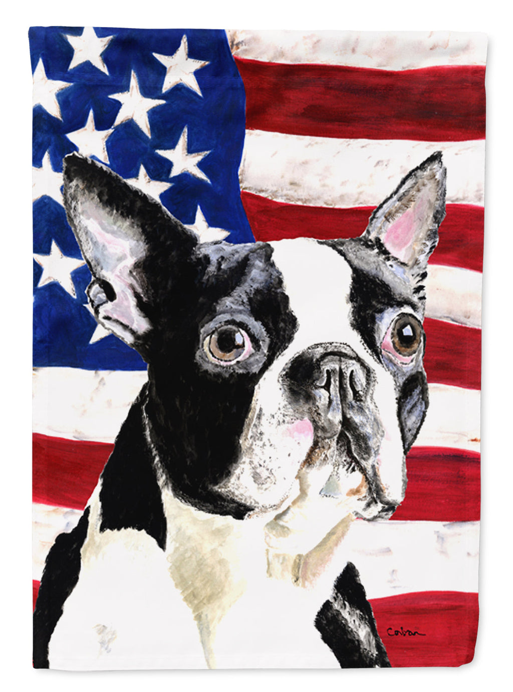 USA American Flag with Boston Terrier Garden Flag Mailbox Decorative Yard Banner Outside Patio Artwork for Flower Beds, Garden Size, Multicolor
