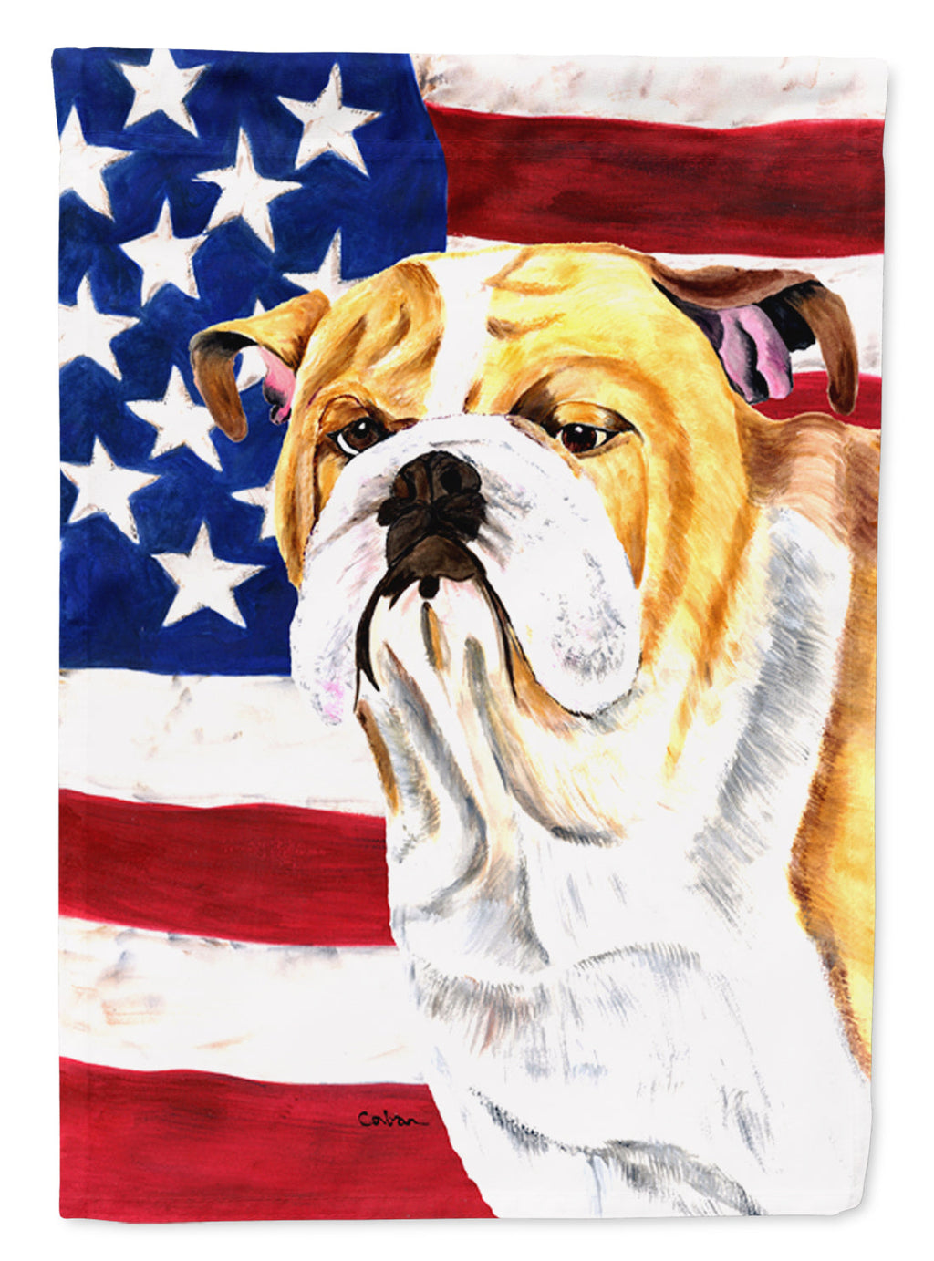 USA American Flag with Bulldog English Garden Flag Mailbox Decorative Yard Banner Outside Patio Artwork for Flower Beds, Garden Size, Multicolor