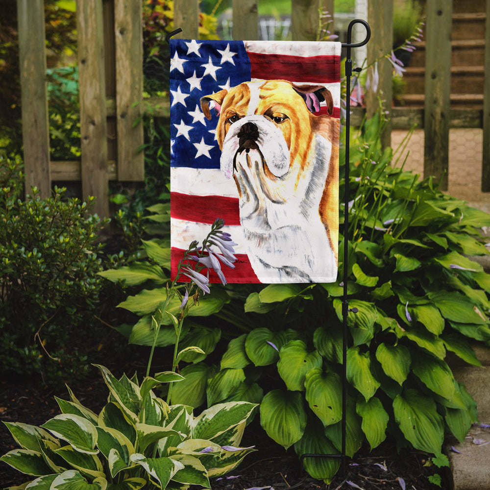 USA American Flag with Bulldog English Garden Flag Mailbox Decorative Yard Banner Outside Patio Artwork for Flower Beds, Garden Size, Multicolor