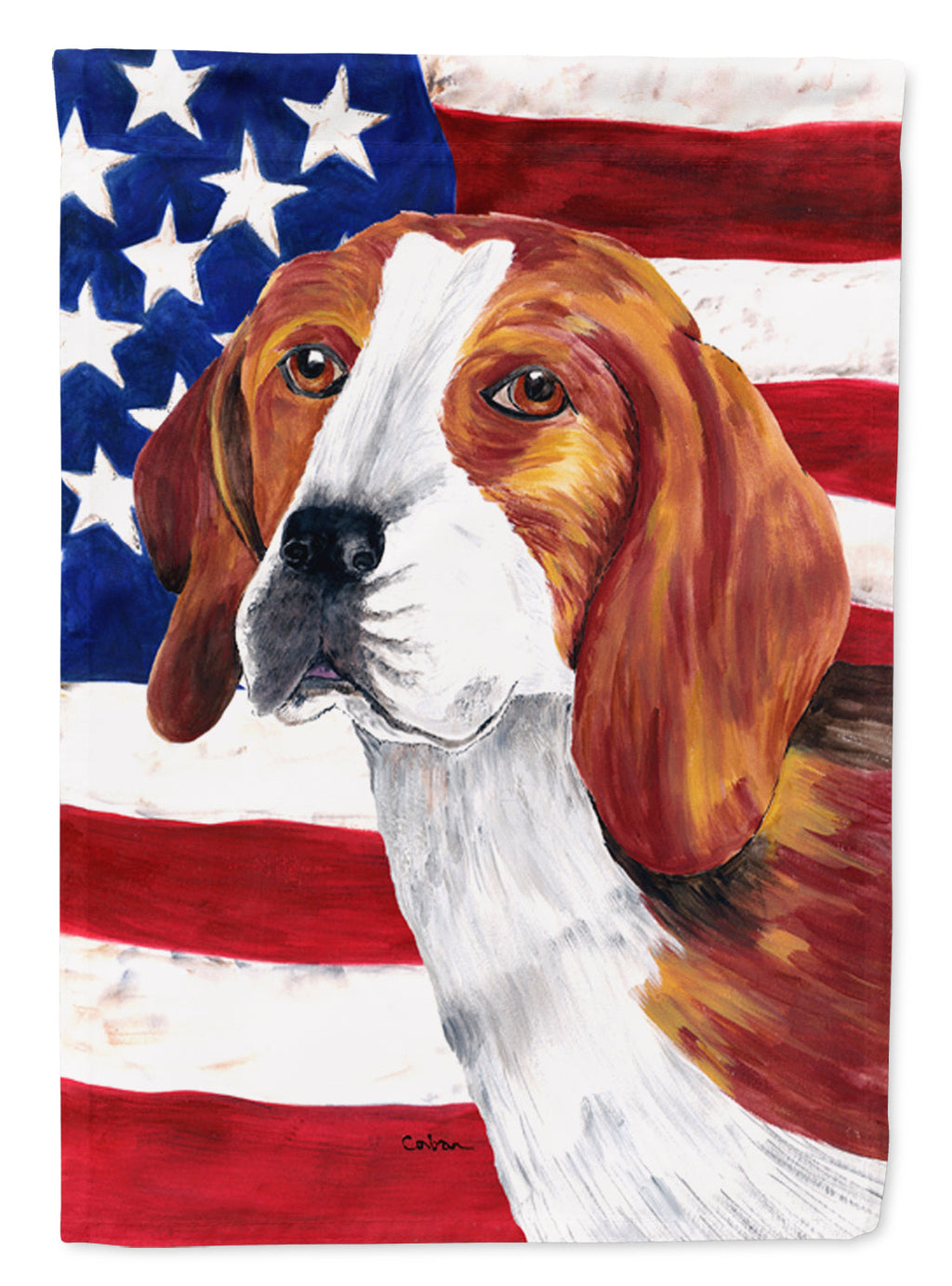 USA American Flag with Beagle Garden Flag Mailbox Decorative Yard Banner Outside Patio Artwork for Flower Beds, Garden Size, Multicolor