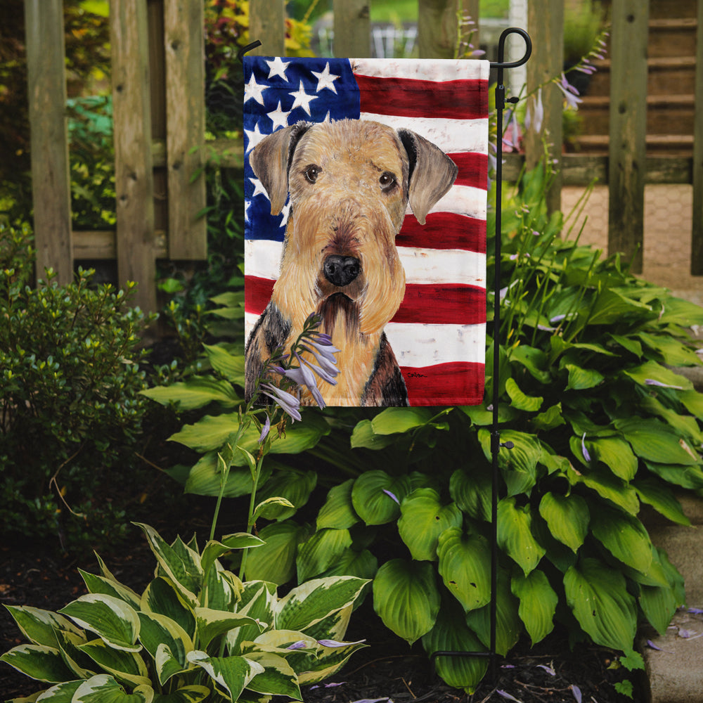 USA American Flag with Airedale Garden Flag Mailbox Decorative Yard Banner Outside Patio Artwork for Flower Beds, Garden Size, Multicolor
