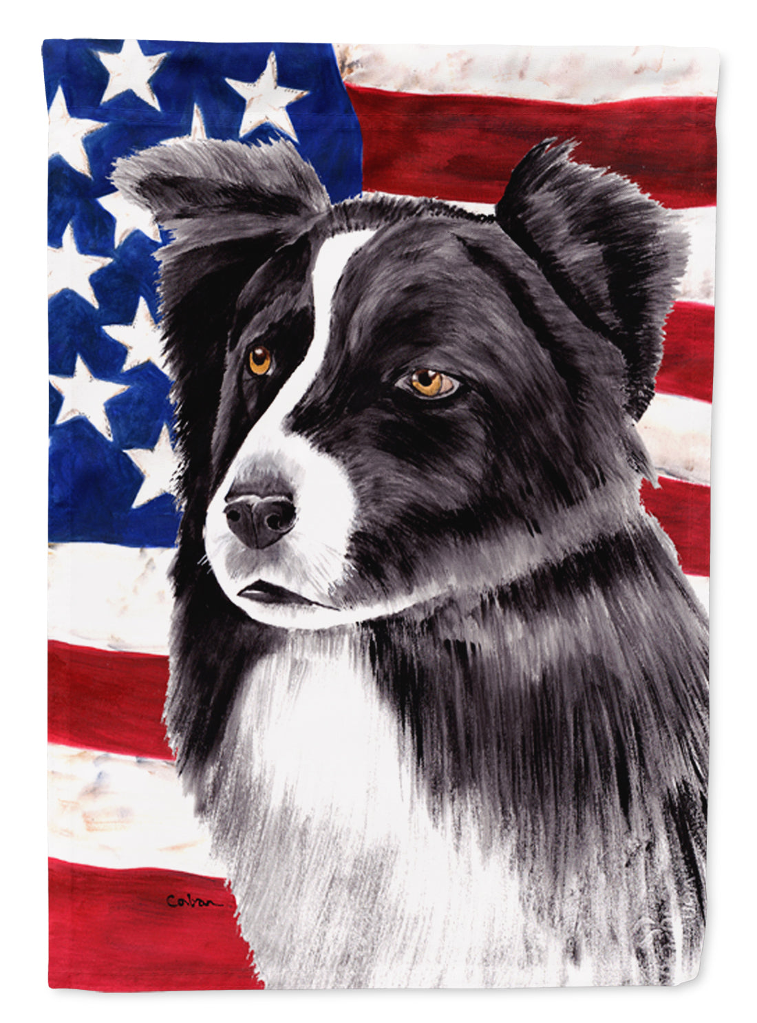 USA American Flag with Border Collie Garden Flag Mailbox Decorative Yard Banner Outside Patio Artwork for Flower Beds, Garden Size, Multicolor