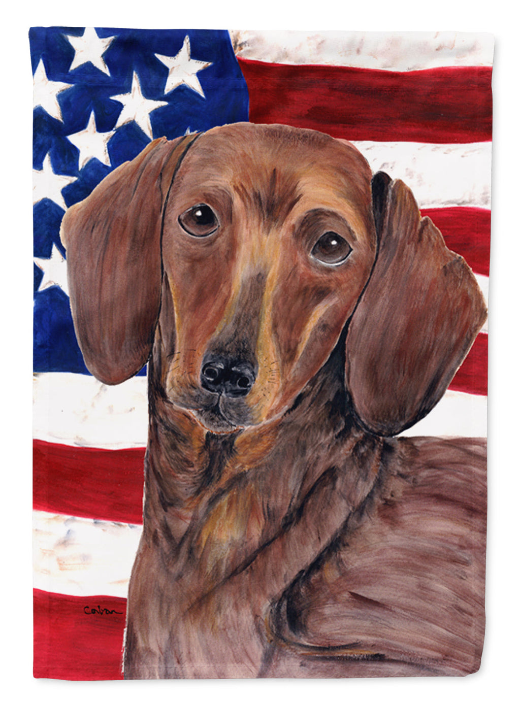 USA American Flag with Dachshund Garden Flag Mailbox Decorative Yard Banner Outside Patio Artwork for Flower Beds, Garden Size, Multicolor