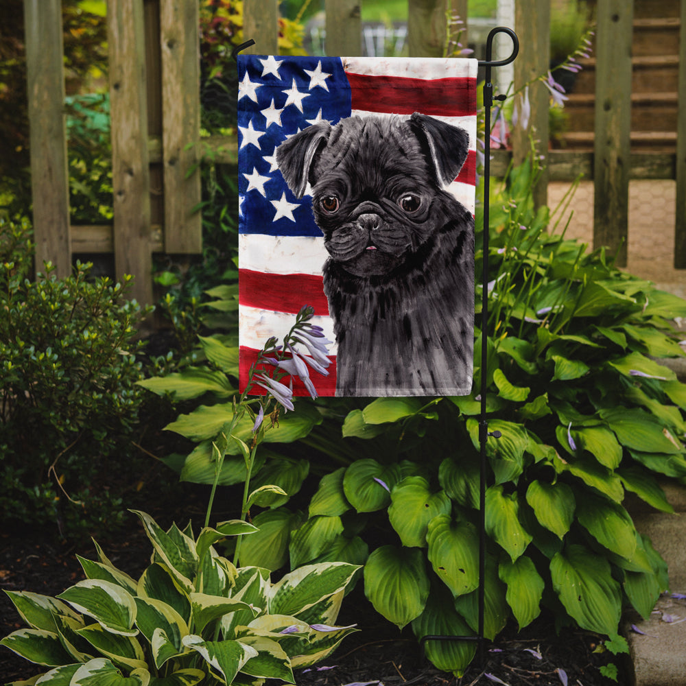 USA American Flag with Pug Garden Flag Mailbox Decorative Yard Banner Outside Patio Artwork for Flower Beds, Garden Size, Multicolor