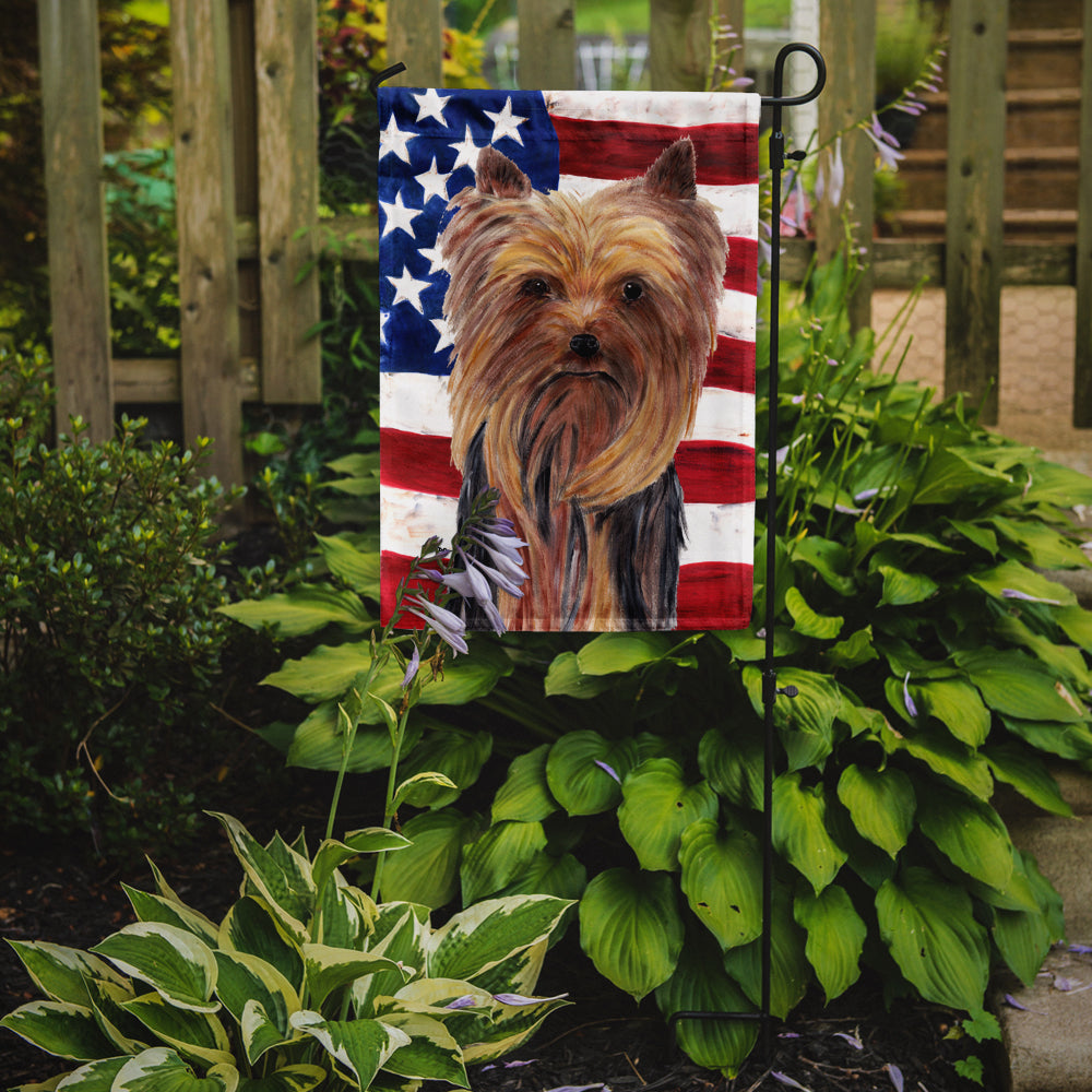 USA American Flag with Yorkie Garden Flag Mailbox Decorative Yard Banner Outside Patio Artwork for Flower Beds, Garden Size, Multicolor