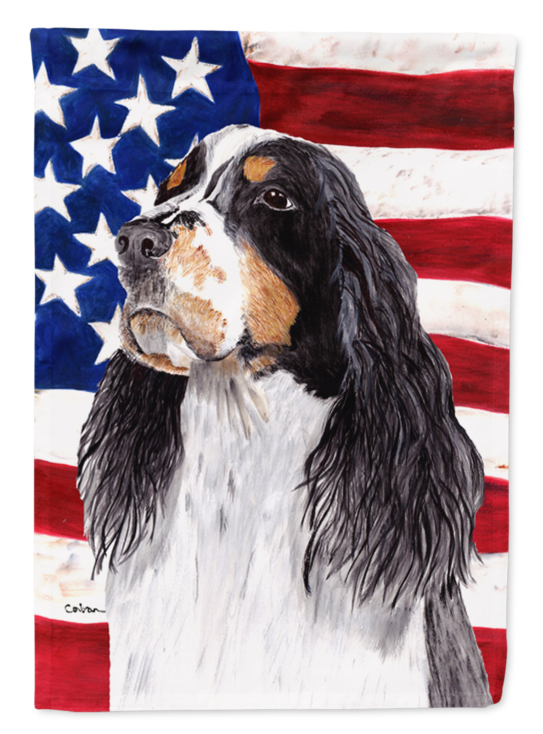 USA American Flag with Springer Spaniel Garden Flag Mailbox Decorative Yard Banner Outside Patio Artwork for Flower Beds, Garden Size, Multicolor