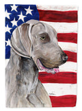 USA American Flag with Weimaraner Garden Flag Mailbox Decorative Yard Banner Outside Patio Artwork for Flower Beds, Garden Size, Multicolor