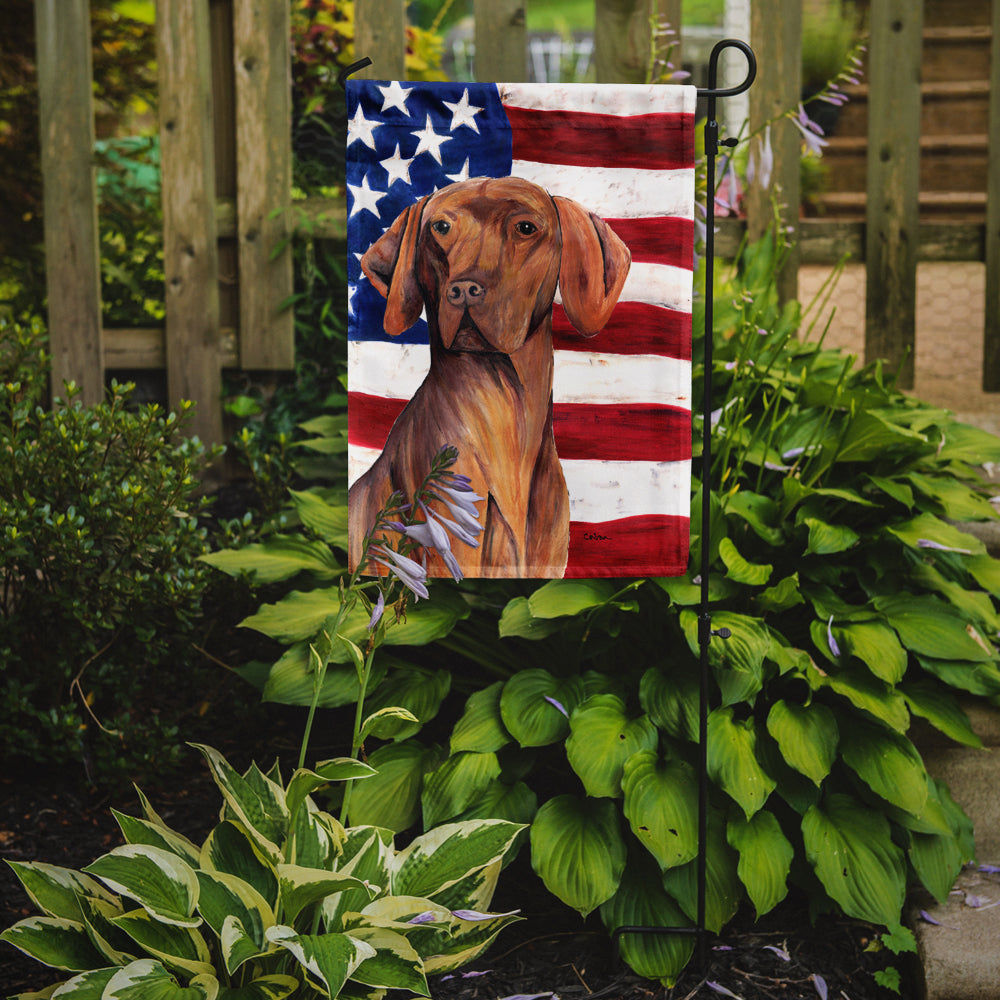 USA American Flag with Vizsla Garden Flag Mailbox Decorative Yard Banner Outside Patio Artwork for Flower Beds, Garden Size, Multicolor