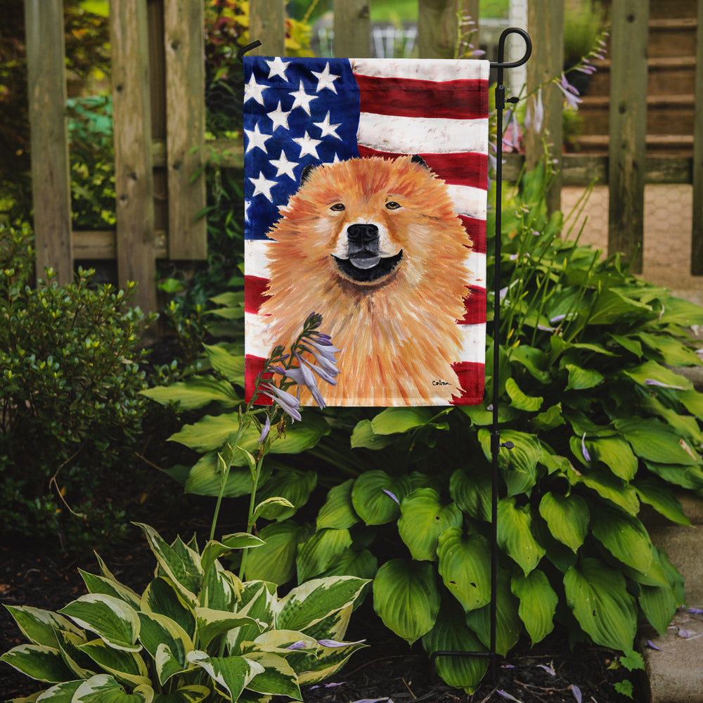 USA American Flag with Chow Chow Garden Flag Mailbox Decorative Yard Banner Outside Patio Artwork for Flower Beds, Garden Size, Multicolor