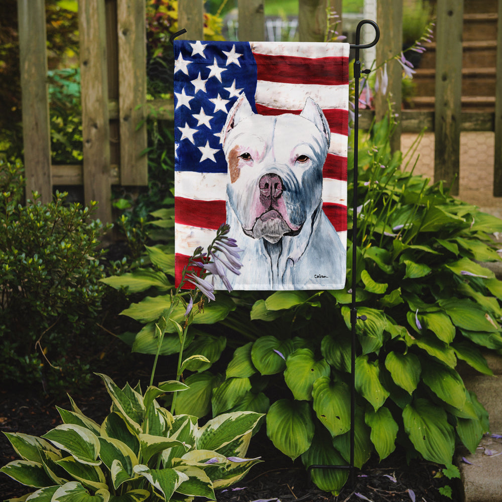USA American Flag with Pit Bull Garden Flag Mailbox Decorative Yard Banner Outside Patio Artwork for Flower Beds, Garden Size, Multicolor
